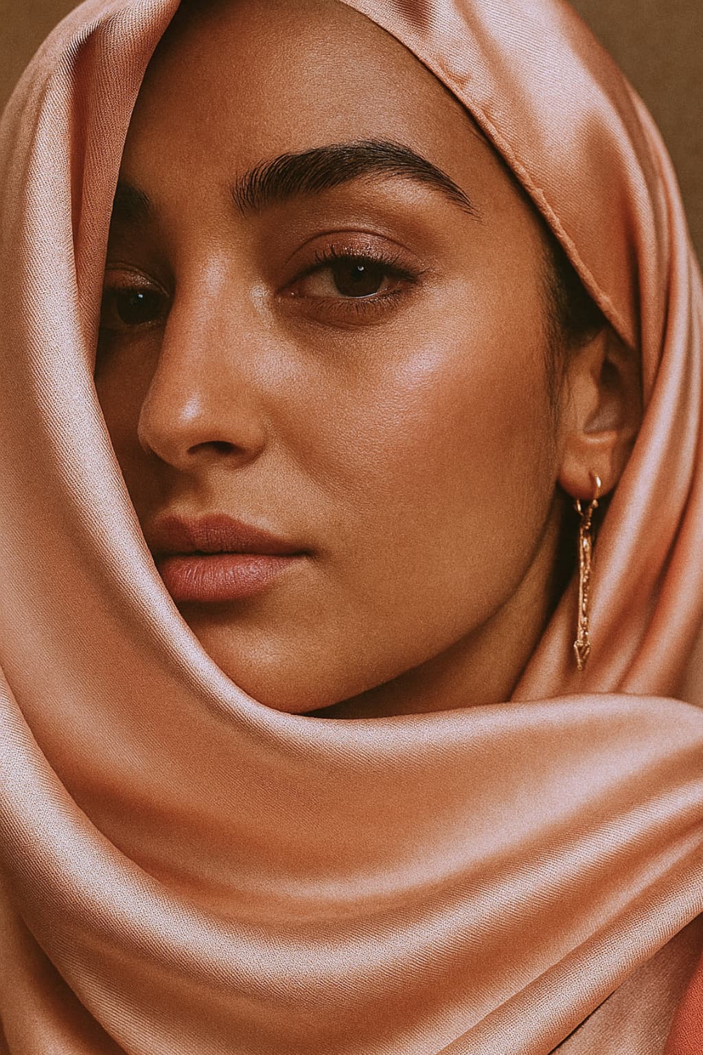 Voile en satin de soie - Rose Gold