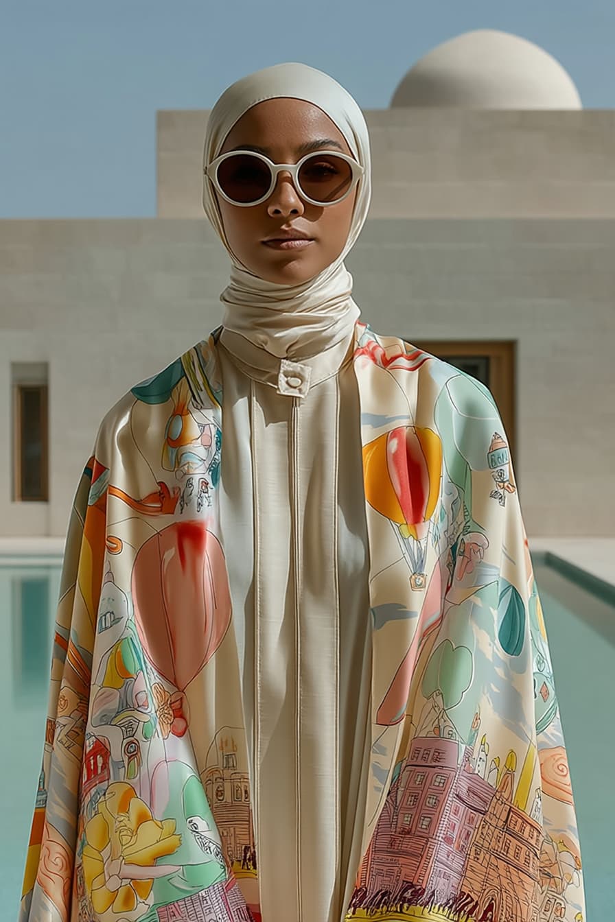 Voile en satin de soie - Blanc